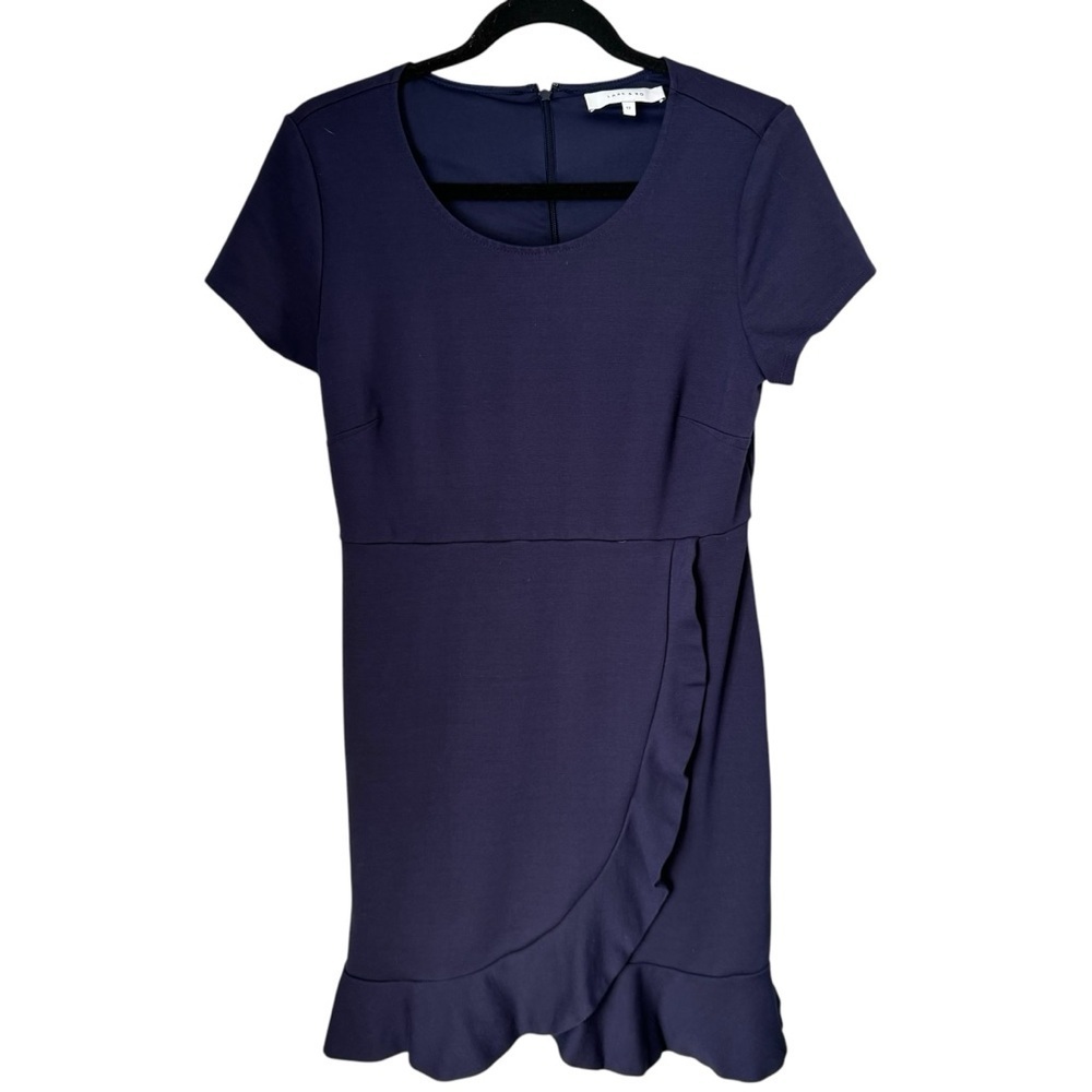 Lark & Ro blue layered knee length short sleeved knit dress women’s size 12